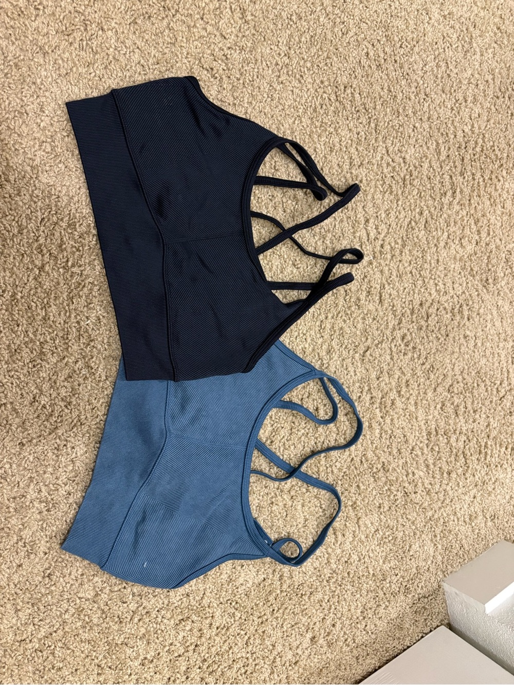 Women’s JoyLab Ribbed sports bra - black & Dusty Blue